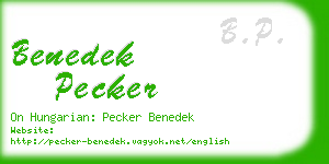 benedek pecker business card